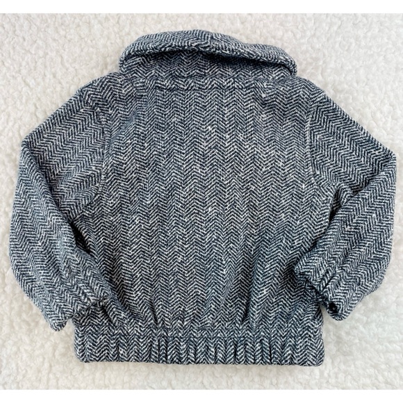 CARTER’S • Black/White Herringbone Collared Cardigan - Picture 2 of 13